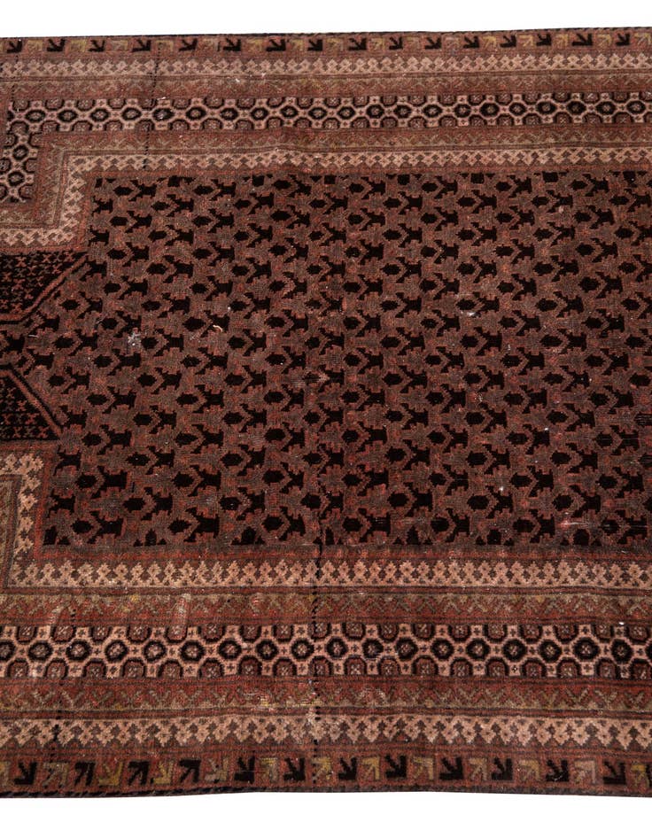 Detail image of  3' 2 x 4' 10  Hand Knotted Ultra Vintage Persian Wool Rug