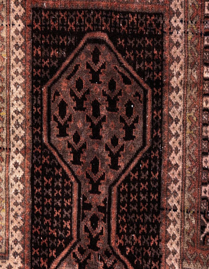 Detail image of  3' 2 x 4' 10  Hand Knotted Ultra Vintage Persian Wool Rug