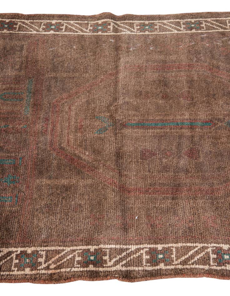 Detail image of  3' 5 x 4' 6  Hand Knotted Ultra Vintage Persian Wool Rug