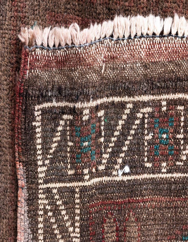 Detail image of  3' 5 x 4' 6  Hand Knotted Ultra Vintage Persian Wool Rug