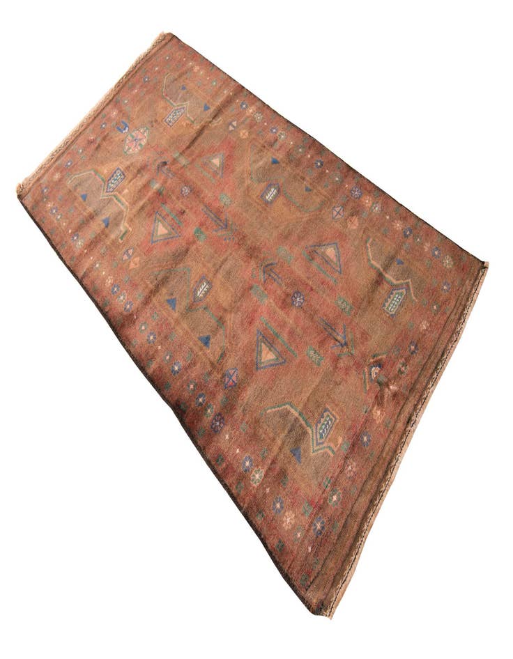 Detail image of  3' 5 x 6' 6  Hand Knotted Ultra Vintage Persian Wool Rug