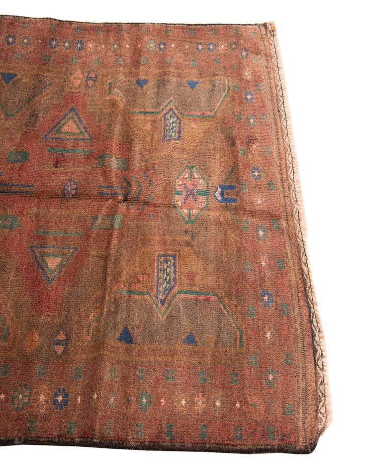 Detail image of  3' 5 x 6' 6  Hand Knotted Ultra Vintage Persian Wool Rug