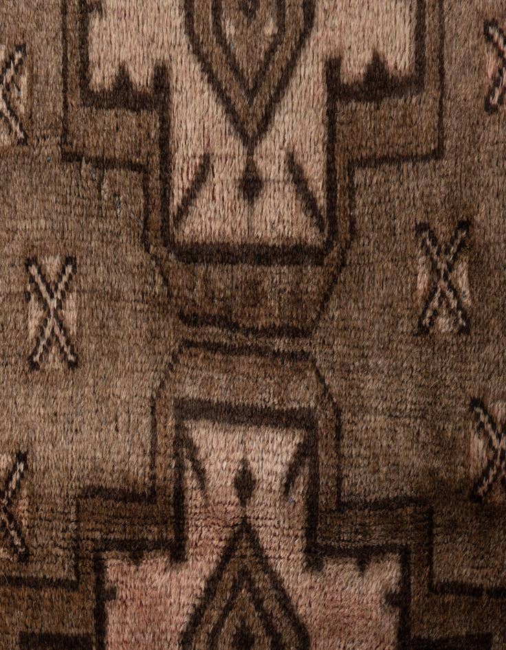 Detail image of  3' 6 x 6'  Hand Knotted Ultra Vintage Persian Wool Rug