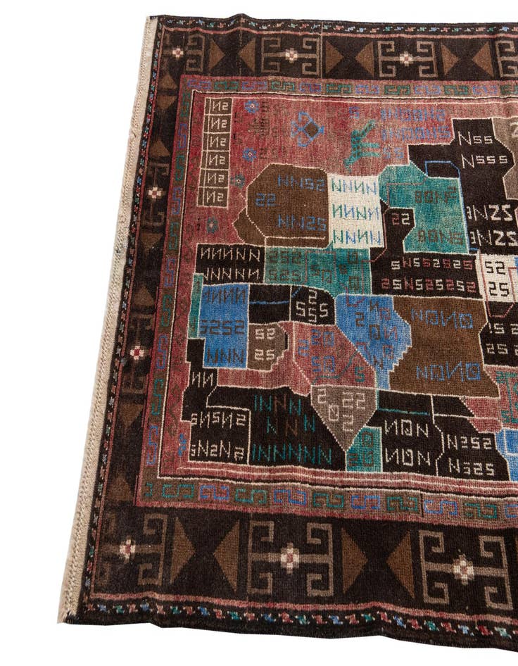 Detail image of  3' 9 x 6' 8  Hand Knotted Ultra Vintage Persian Wool Rug