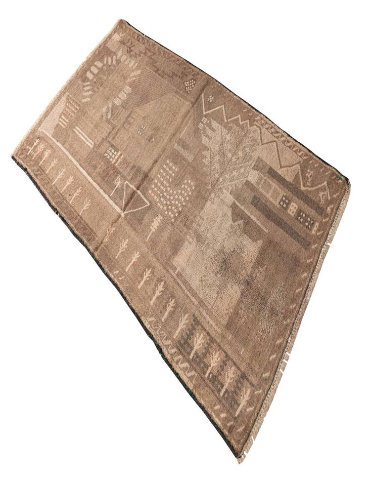 Detail image of  2' 10 x 5'  Hand Knotted Ultra Vintage Persian Wool Rug