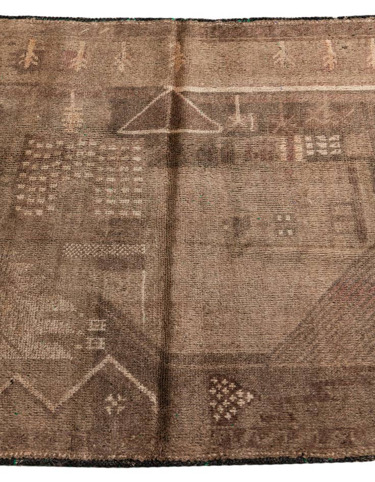 Detail image of  2' 10 x 5'  Hand Knotted Ultra Vintage Persian Wool Rug