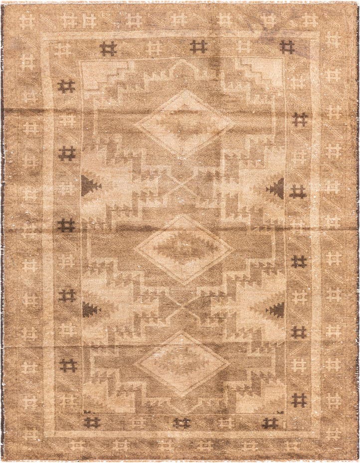  3' 5 x 6' 6  Hand Knotted Ultra Vintage Persian W...