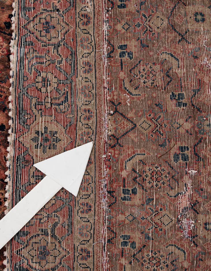 Detail image of  4' x 5' 6  Hand Knotted Ultra Vintage Persian Wool Rug