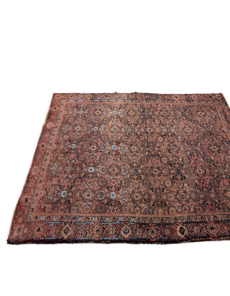 Detail image of  4' x 5' 6  Hand Knotted Ultra Vintage Persian Wool Rug