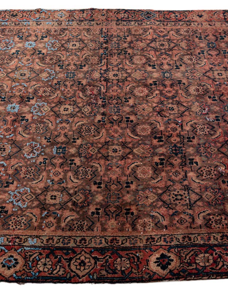 Detail image of  4' x 5' 6  Hand Knotted Ultra Vintage Persian Wool Rug