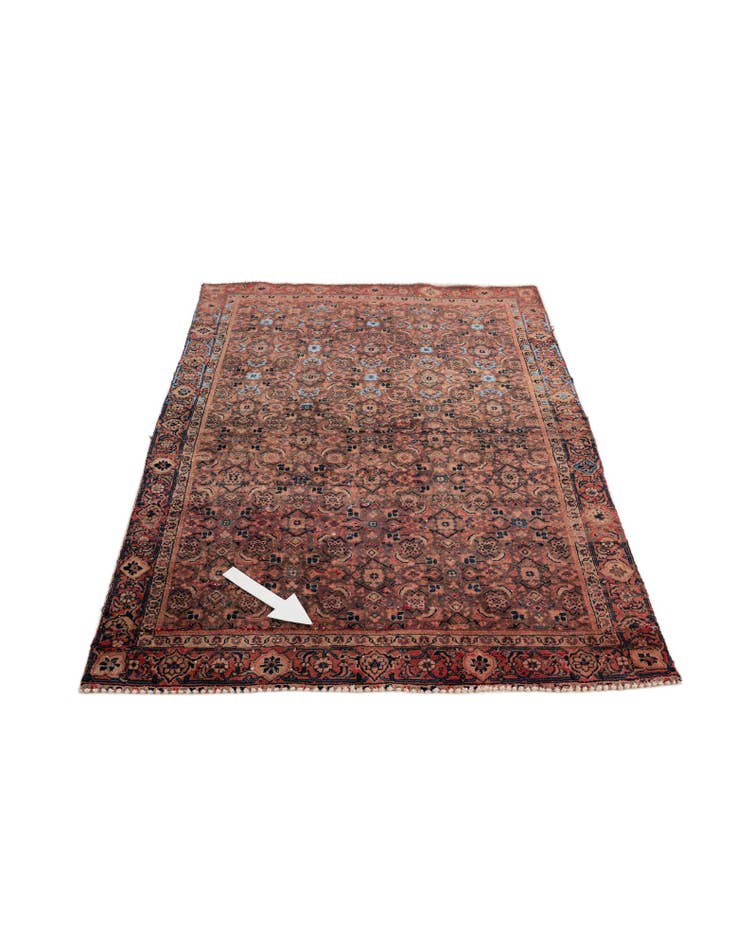 Detail image of  4' x 5' 6  Hand Knotted Ultra Vintage Persian Wool Rug