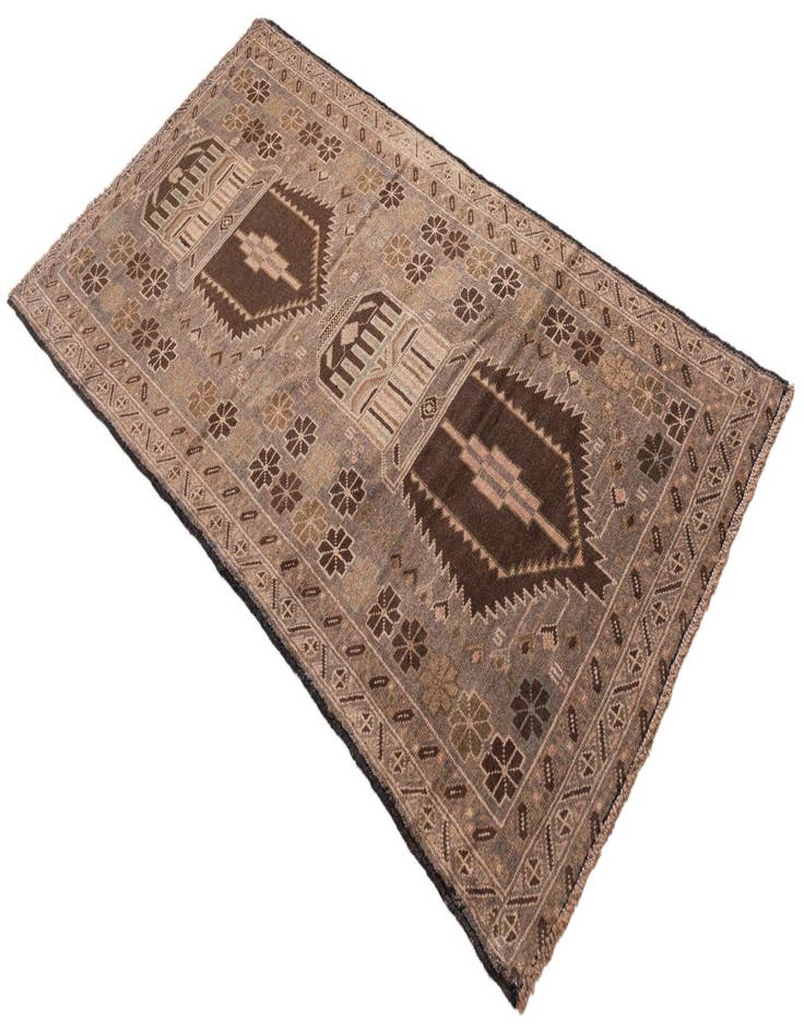 Detail image of  3' 3 x 6' 3  Hand Knotted Ultra Vintage Persian Wool Rug