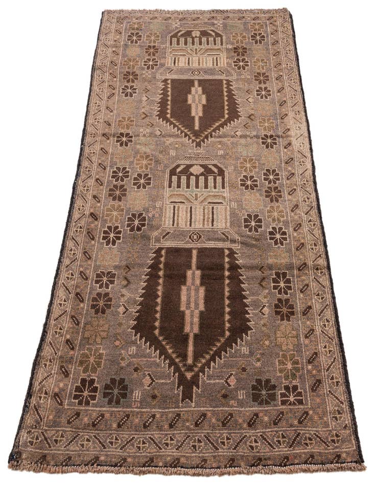 Detail image of  3' 3 x 6' 3  Hand Knotted Ultra Vintage Persian Wool Rug