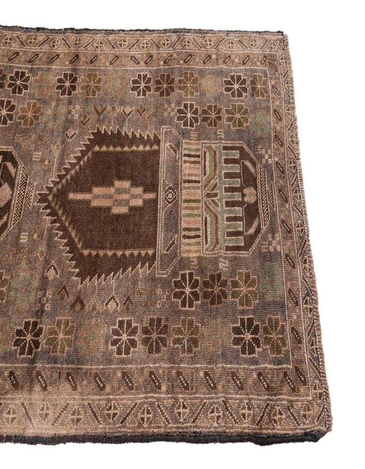 Detail image of  3' 3 x 6' 3  Hand Knotted Ultra Vintage Persian Wool Rug