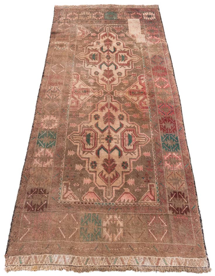 Detail image of  3' 8 x 6' 2  Hand Knotted Ultra Vintage Persian Wool Rug