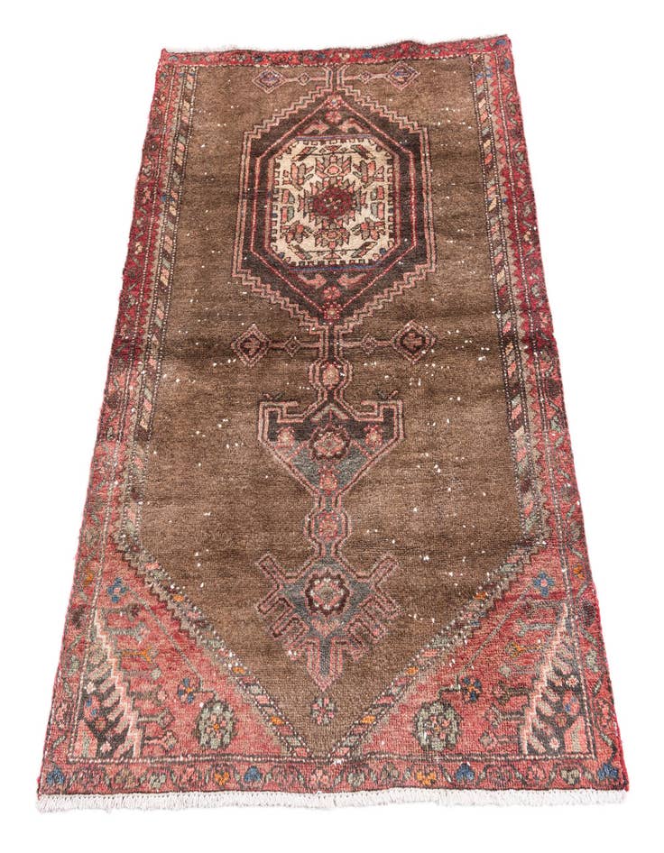 Detail image of  3' 4 x 4' 3  Hand Knotted Ultra Vintage Persian Wool Rug