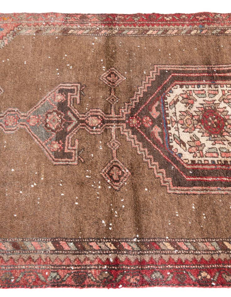 Detail image of  3' 4 x 4' 3  Hand Knotted Ultra Vintage Persian Wool Rug