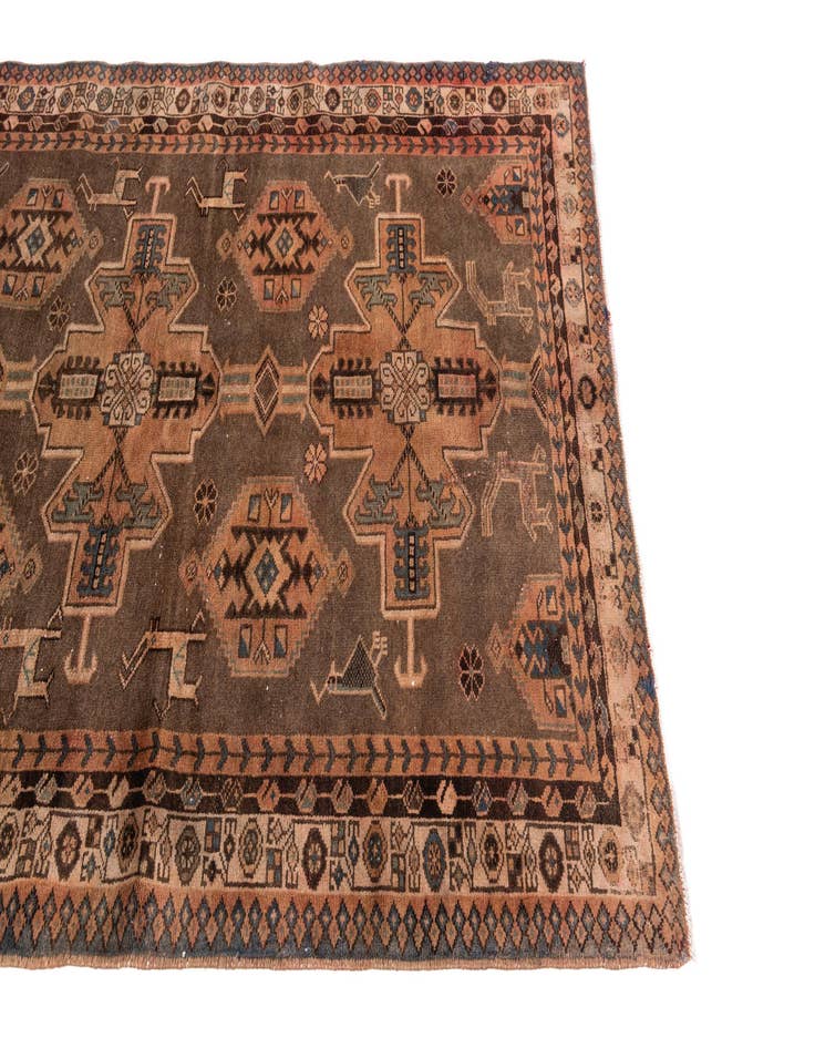 Detail image of  4' 3 x 6' 3  Hand Knotted Ultra Vintage Persian Wool Rug