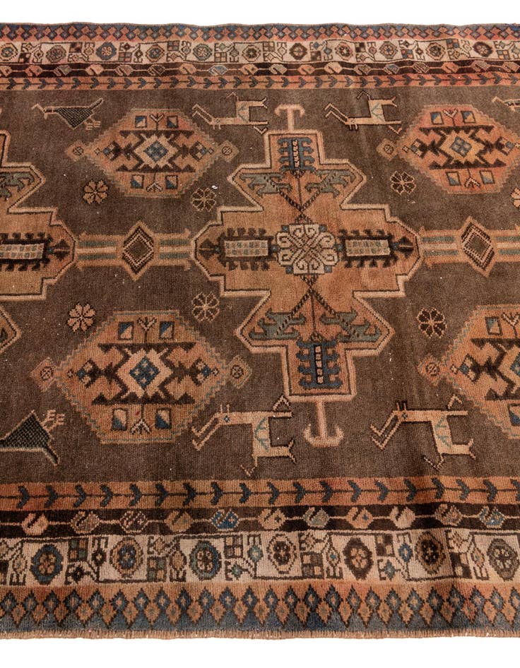 Detail image of  4' 3 x 6' 3  Hand Knotted Ultra Vintage Persian Wool Rug