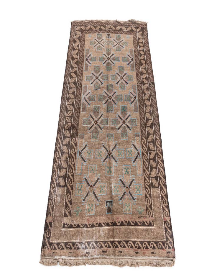 Detail image of  3' 4 x 6'  Hand Knotted Ultra Vintage Persian Wool Rug