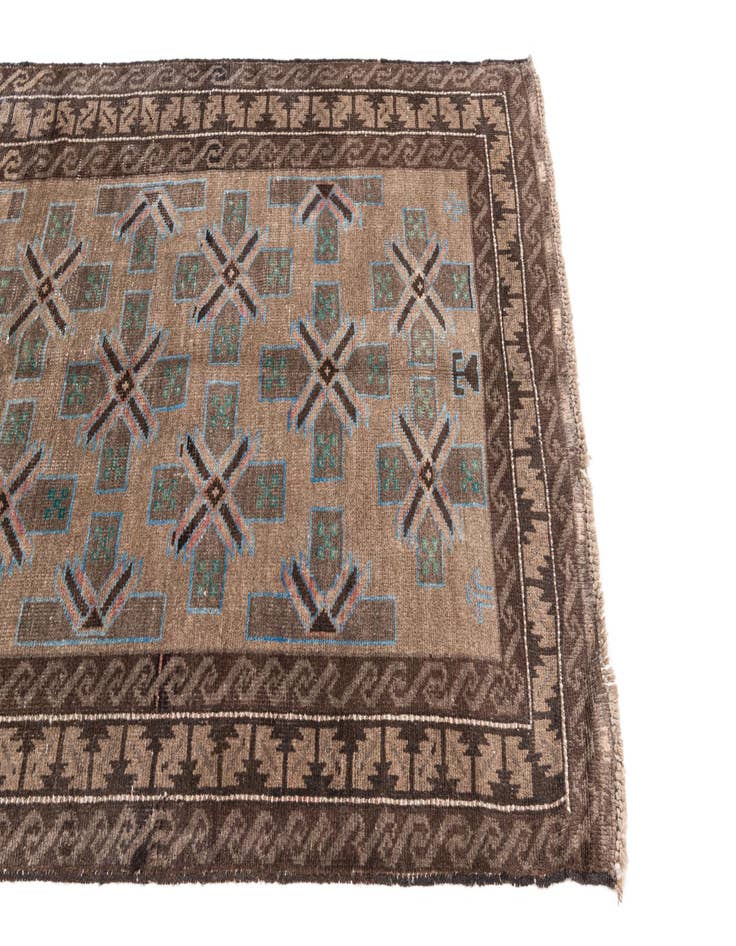 Detail image of  3' 4 x 6'  Hand Knotted Ultra Vintage Persian Wool Rug