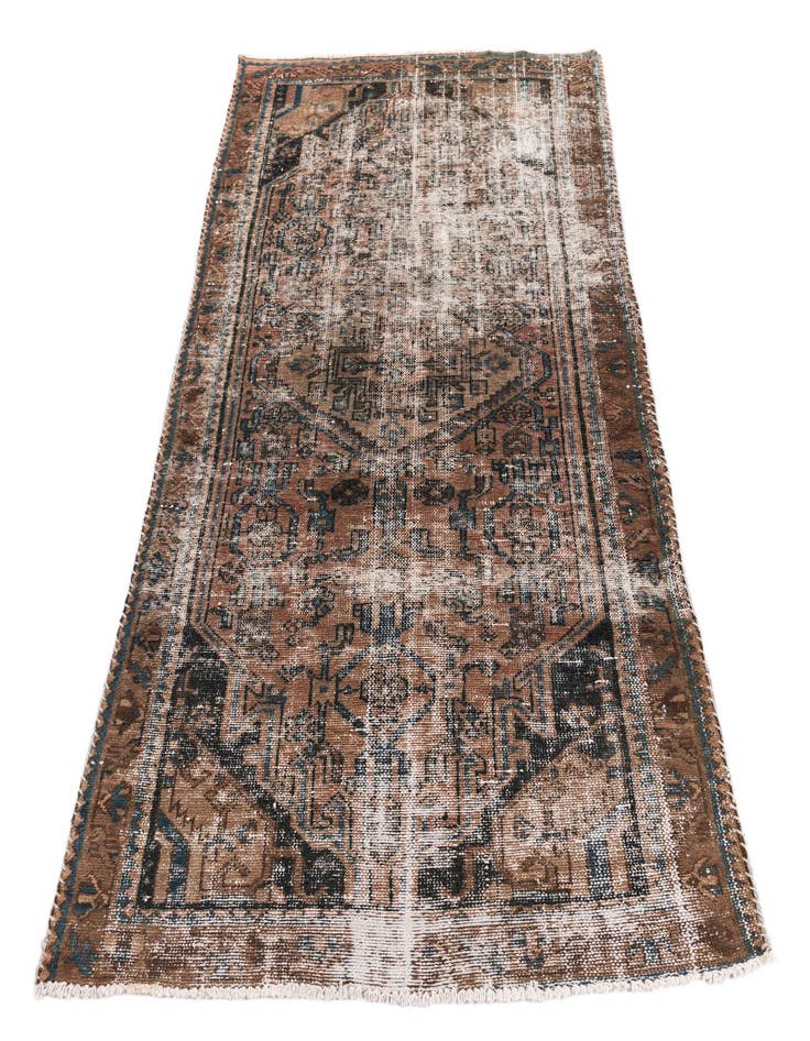 Detail image of  3' 3 x 6' 4  Hand Knotted Ultra Vintage Persian Wool Rug