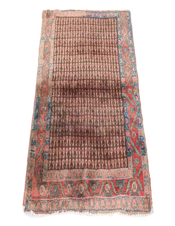 Detail image of  3' 3 x 3' 9  Hand Knotted Ultra Vintage Persian Wool Rug