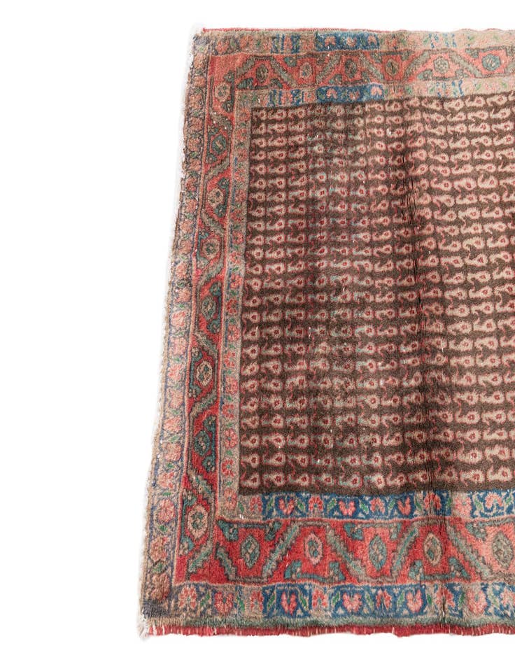 Detail image of  3' 3 x 3' 9  Hand Knotted Ultra Vintage Persian Wool Rug