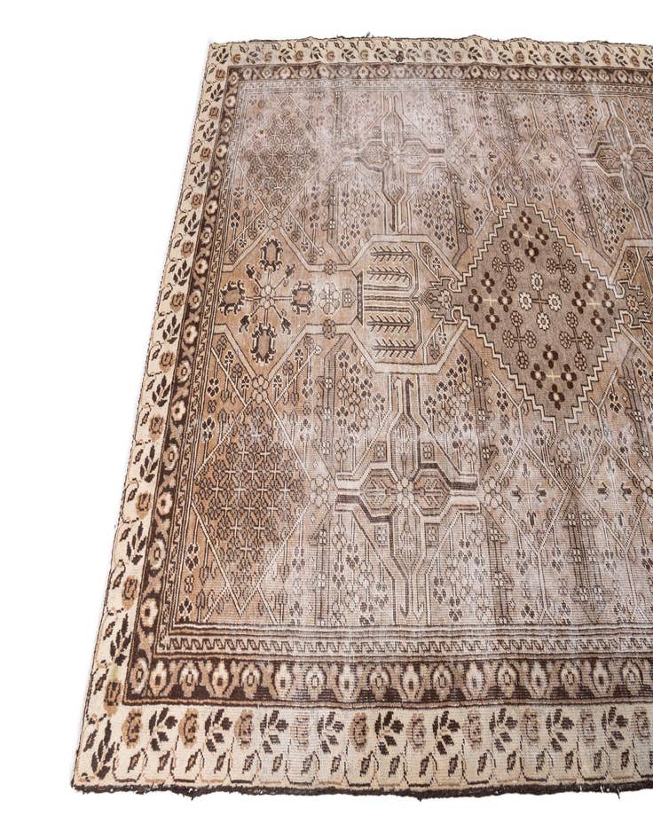 Detail image of  6' 2 x 9' 3  Hand Knotted Ultra Vintage Persian Wool Rug