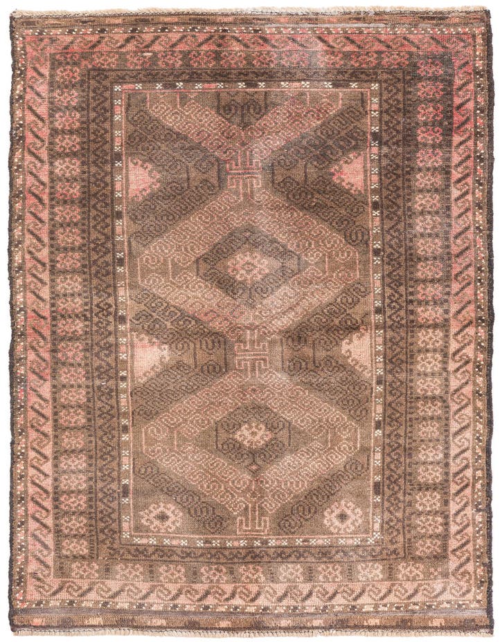  3' 4 x 5' 10  Hand Knotted Ultra Vintage Persian W...