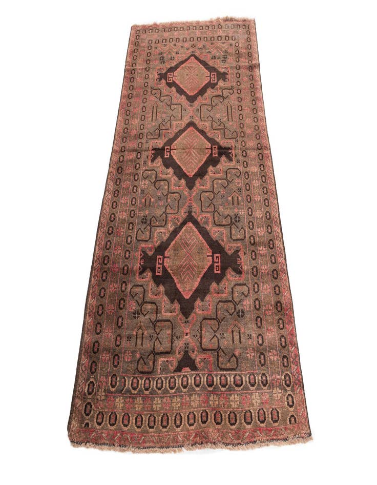 Detail image of  3' 5 x 6'  Hand Knotted Ultra Vintage Persian Wool Rug