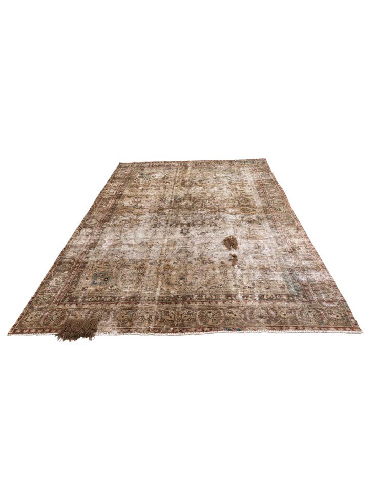 Detail image of  8' 10 x 11' 5  Hand Knotted Ultra Vintage Persian Wool Rug