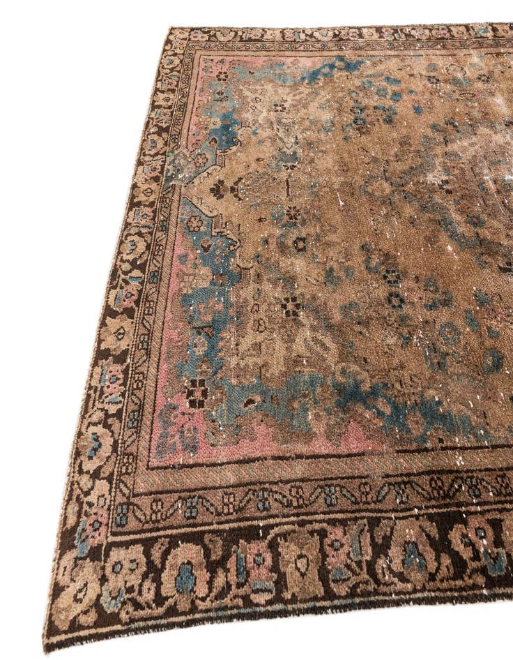 Detail image of  5' 10 x 9' 7  Hand Knotted Ultra Vintage Persian Wool Rug