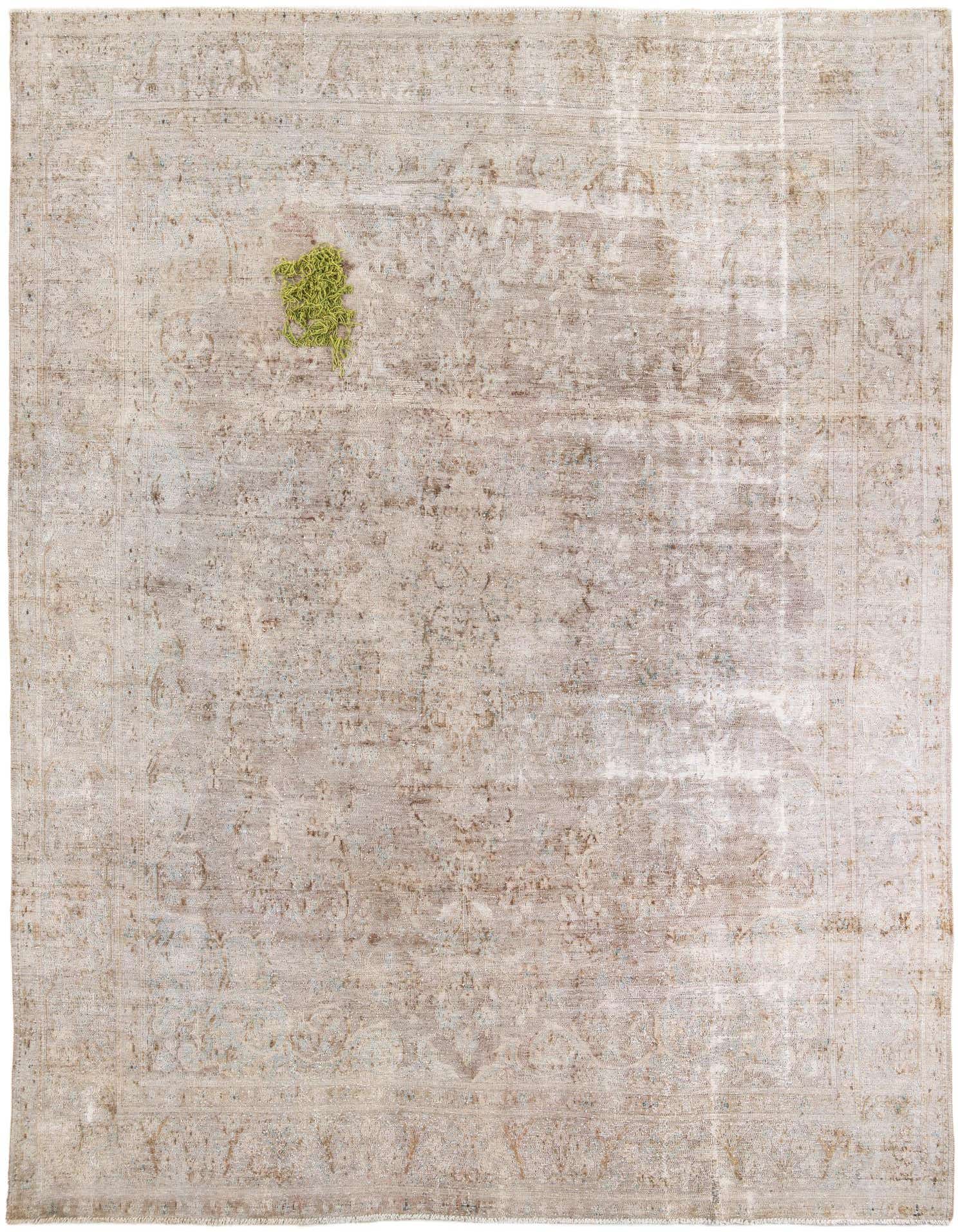 A 9x12 rectangular Ultra Vintage rug in muted browns and tans with a distressed Persian medallion pattern, suitable for a living room.