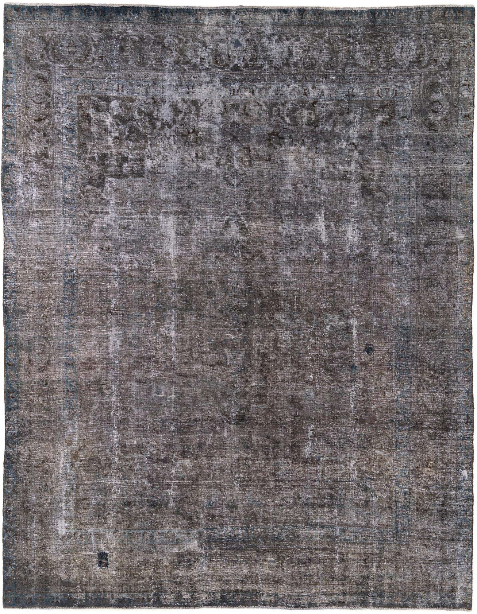 A 9x11 rectangular Ultra Vintage rug in shades of brown and tan, featuring a distressed Persian medallion pattern.