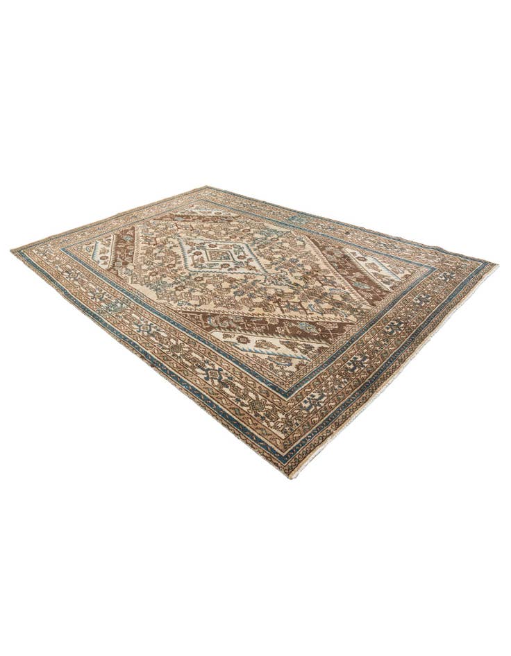 Detail image of  6' 7 x 9' 4  Hand Knotted Ultra Vintage Persian Wool Rug