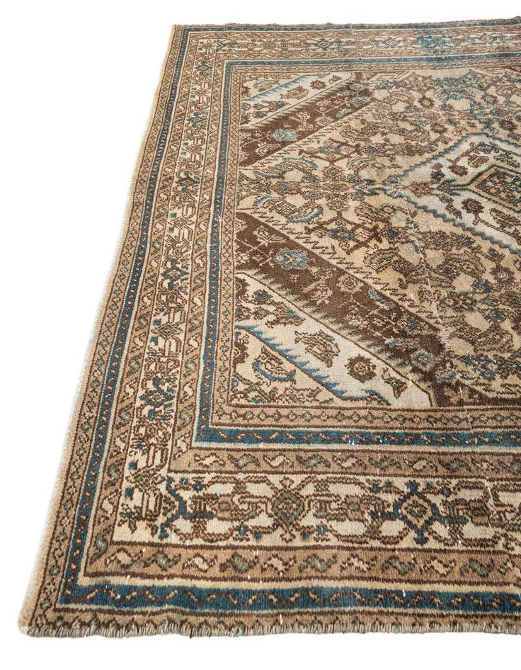 Detail image of  6' 7 x 9' 4  Hand Knotted Ultra Vintage Persian Wool Rug
