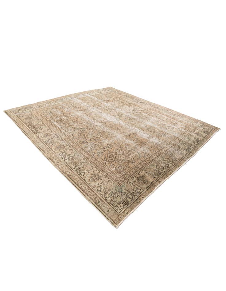 Detail image of  9' 7 x 10' 7  Hand Knotted Ultra Vintage Persian Wool Rug