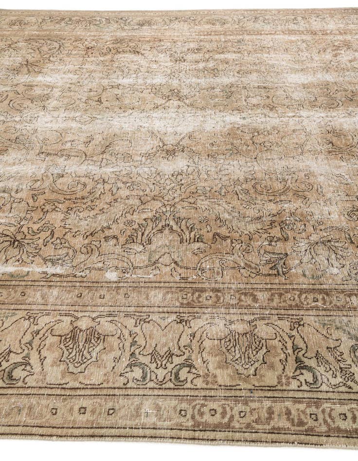 Detail image of  9' 7 x 10' 7  Hand Knotted Ultra Vintage Persian Wool Rug