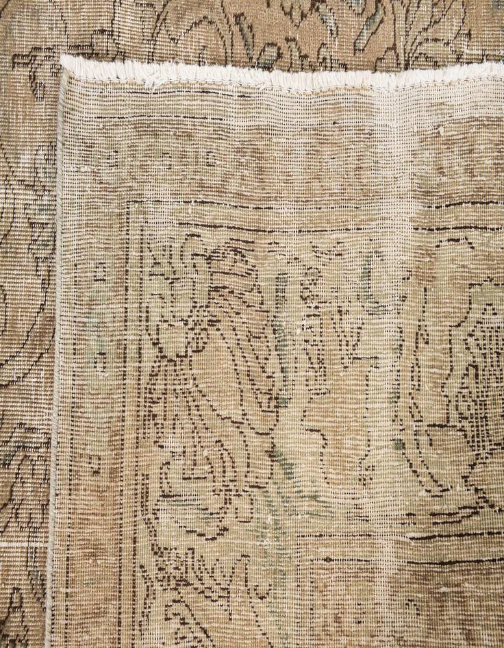 Detail image of  9' 7 x 10' 7  Hand Knotted Ultra Vintage Persian Wool Rug