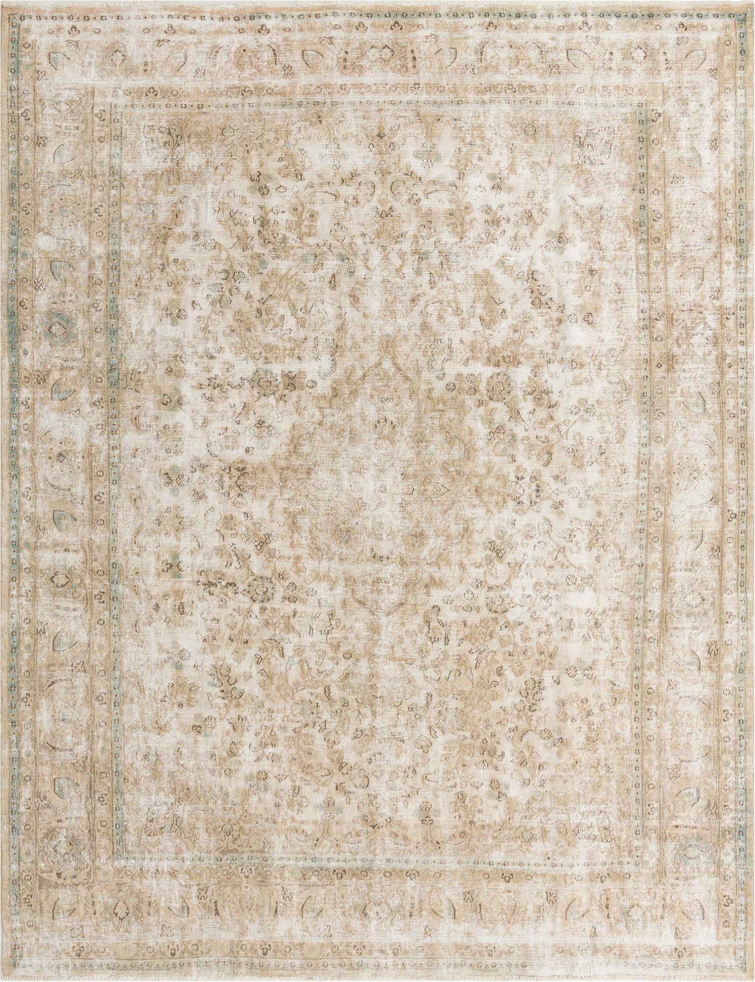  9' 7 x 12' 5  Hand Knotted Ultra Vintage Persian Wool Rug