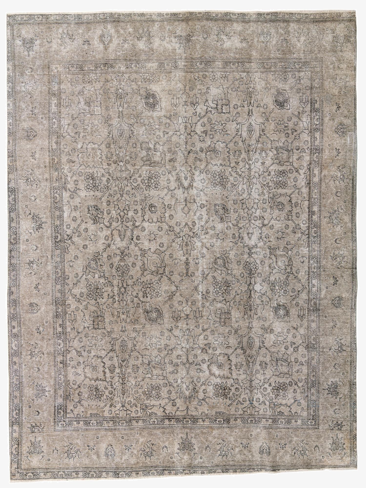  9' 3 x 12' 4  Hand Knotted Ultra Vintage Persian Wool Rug
