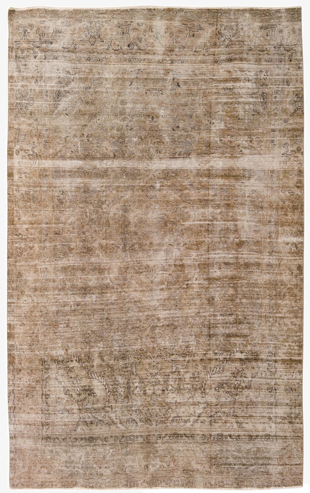  5' 10 x 9' 5  Hand Knotted Ultra Vintage Persian Wool Rug