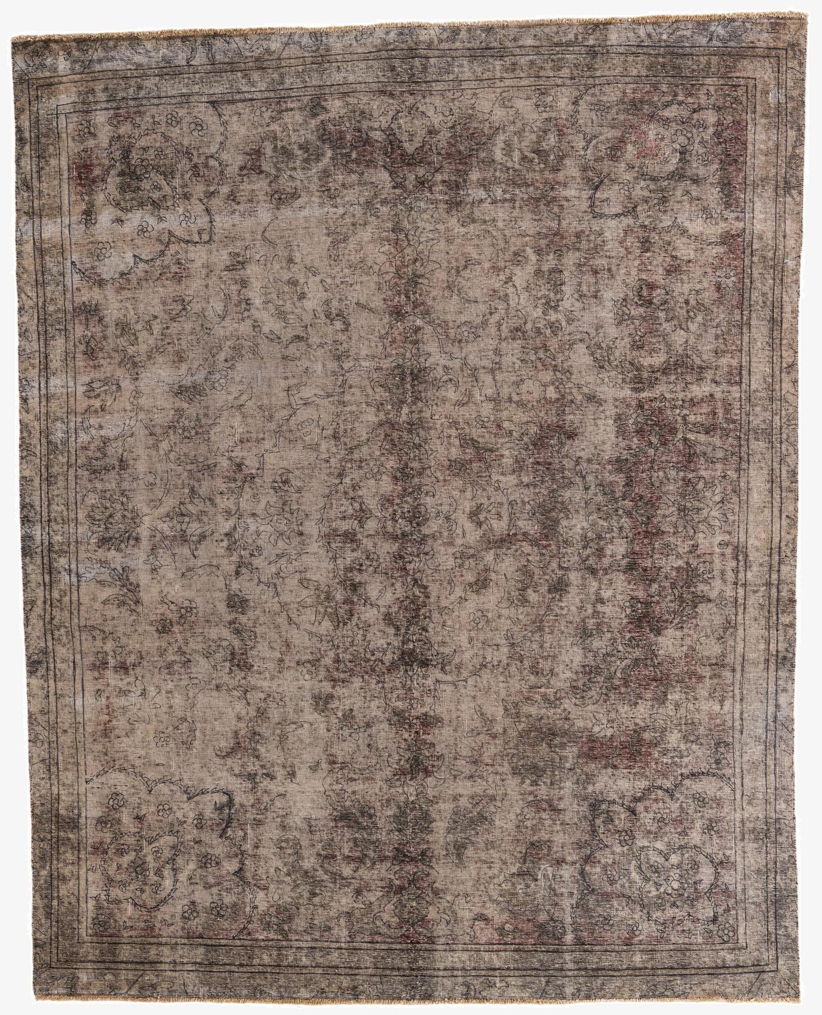  7' 7 x 9' 6  Hand Knotted Ultra Vintage Persian Wool Rug