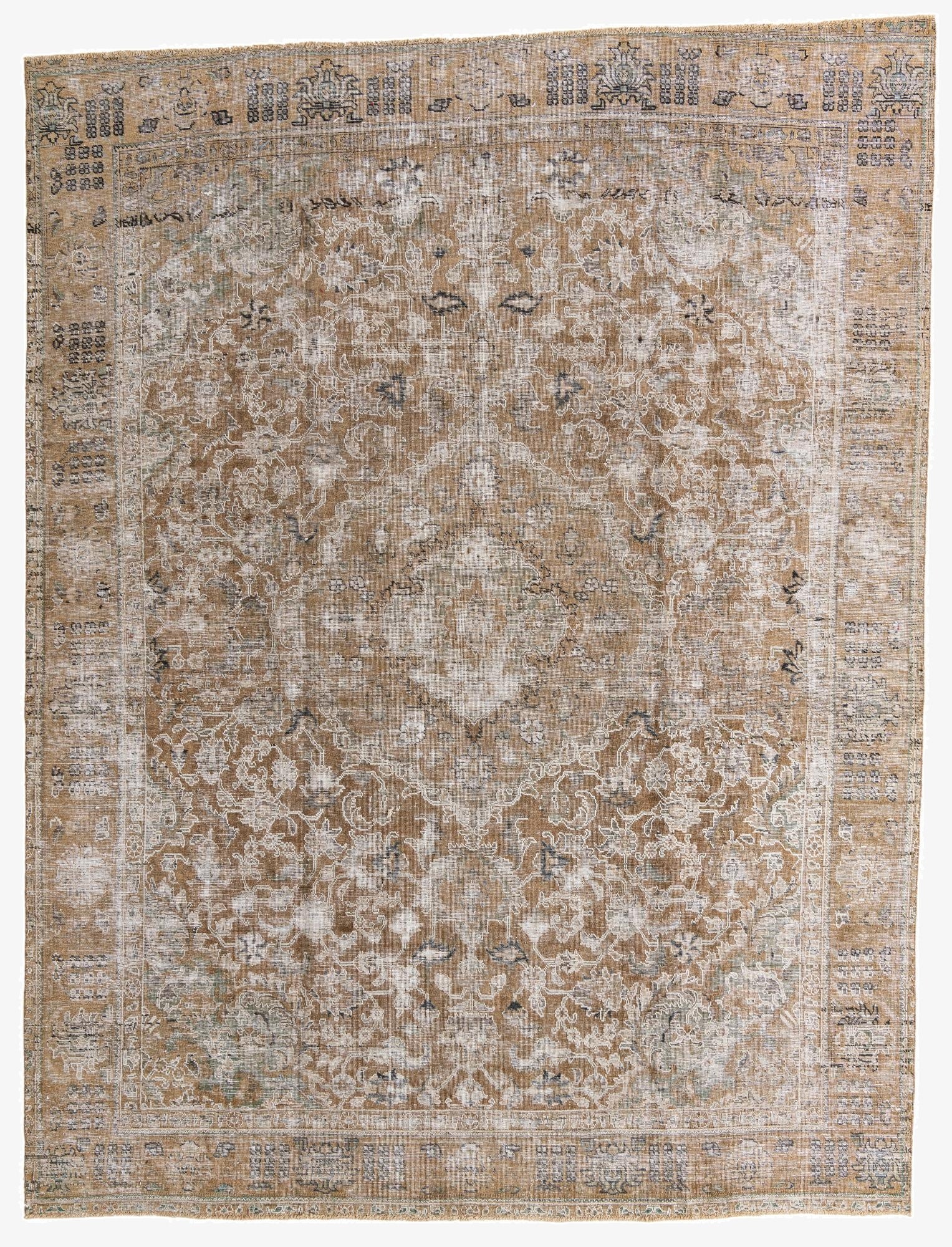  9' 7 x 12' 7  Hand Knotted Ultra Vintage Persian Wool Rug