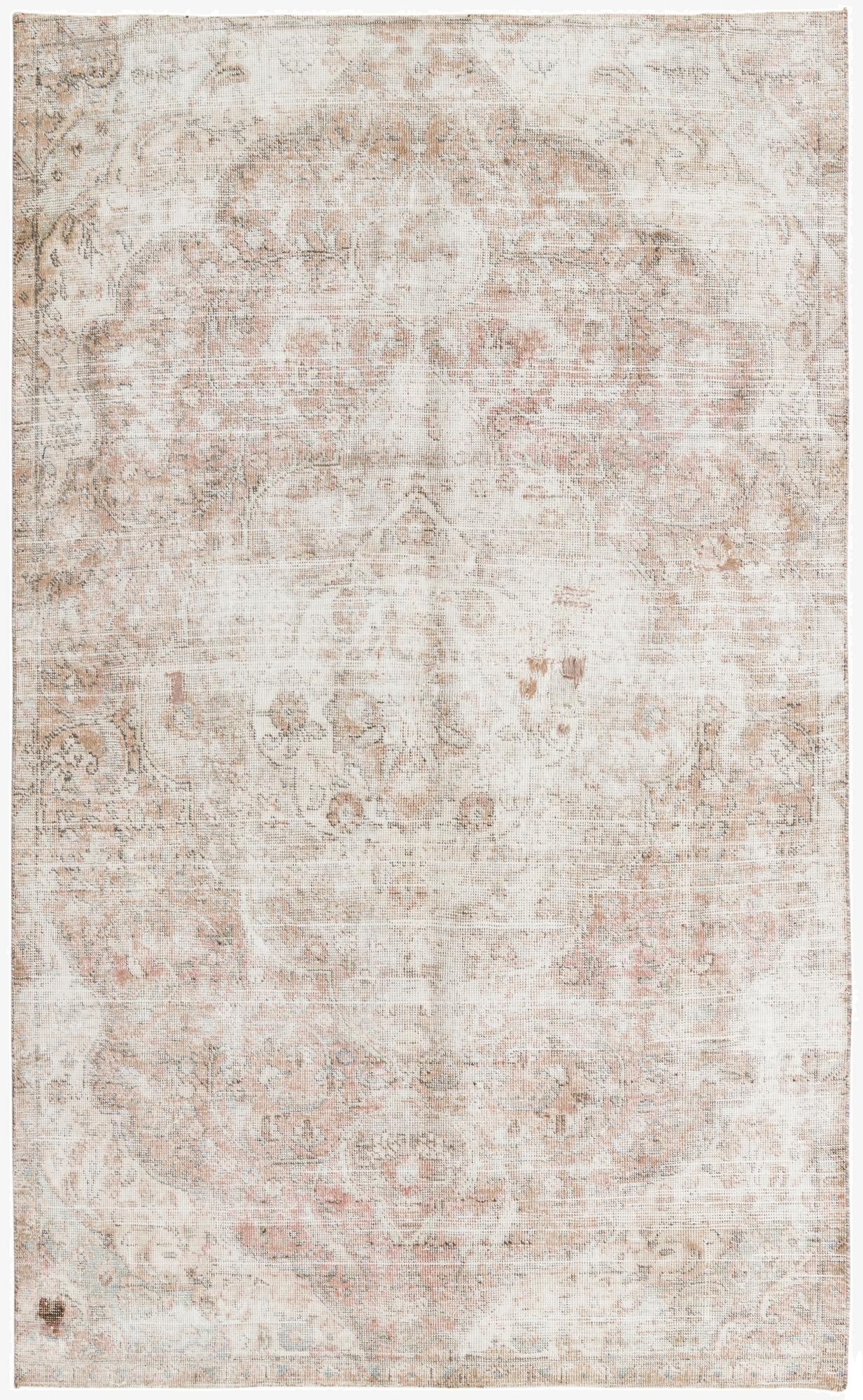  4' 10 x 8'  Hand Knotted Ultra Vintage Persian Wool Rug