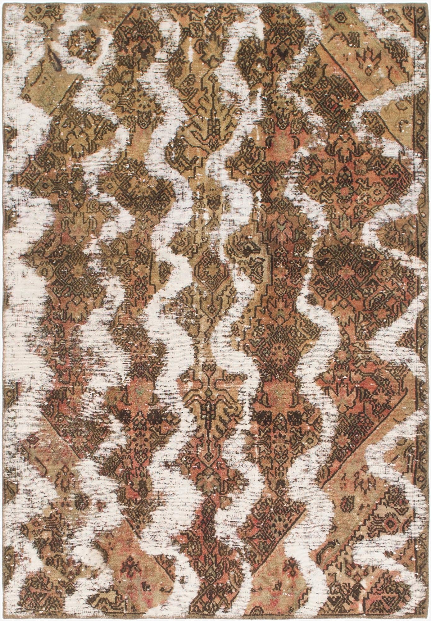  5' x 7' 2  Hand Knotted Ultra Vintage Persian Wool Rug