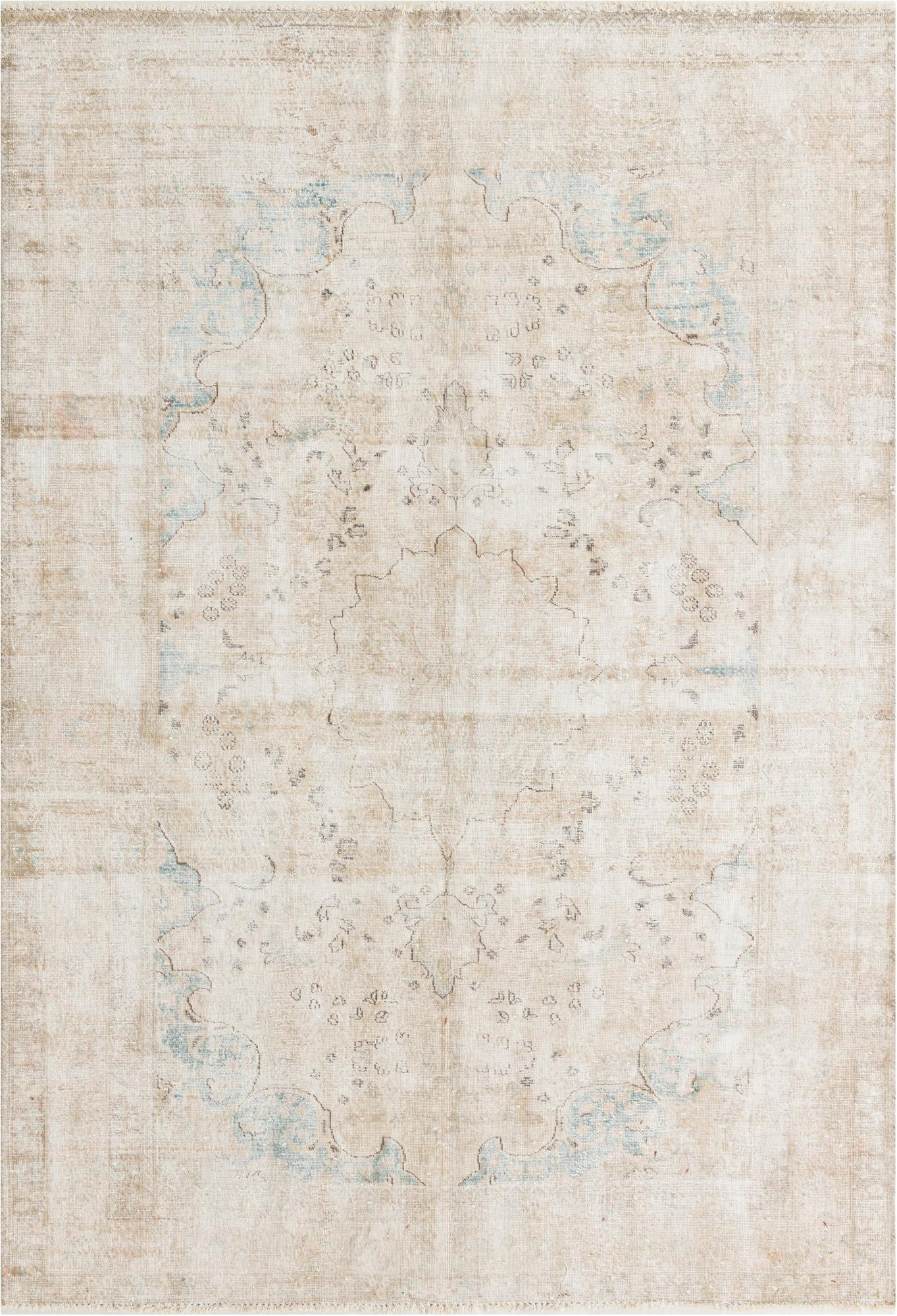  6' 4 x 9' 2  Hand Knotted Ultra Vintage Persian Wool Rug