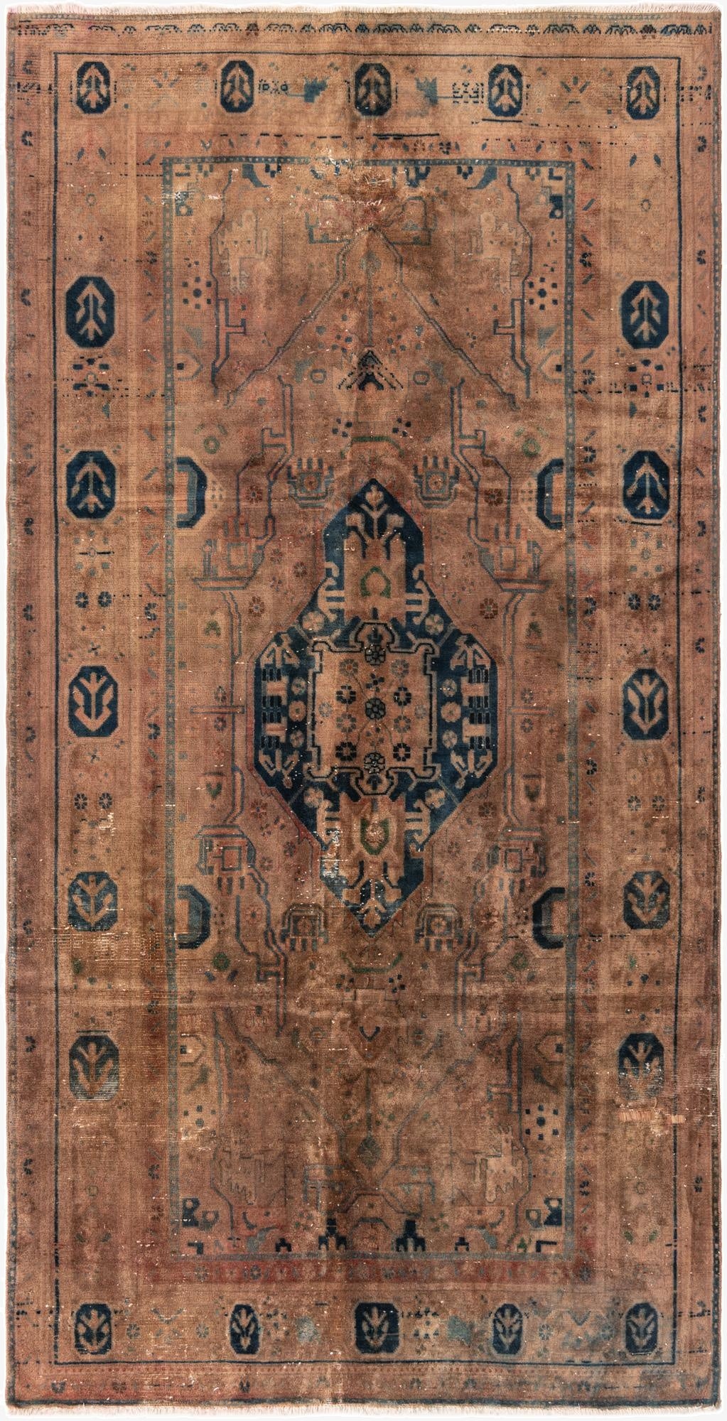  5' 6 x 10' 9  Hand Knotted Ultra Vintage Persian Wool Rug