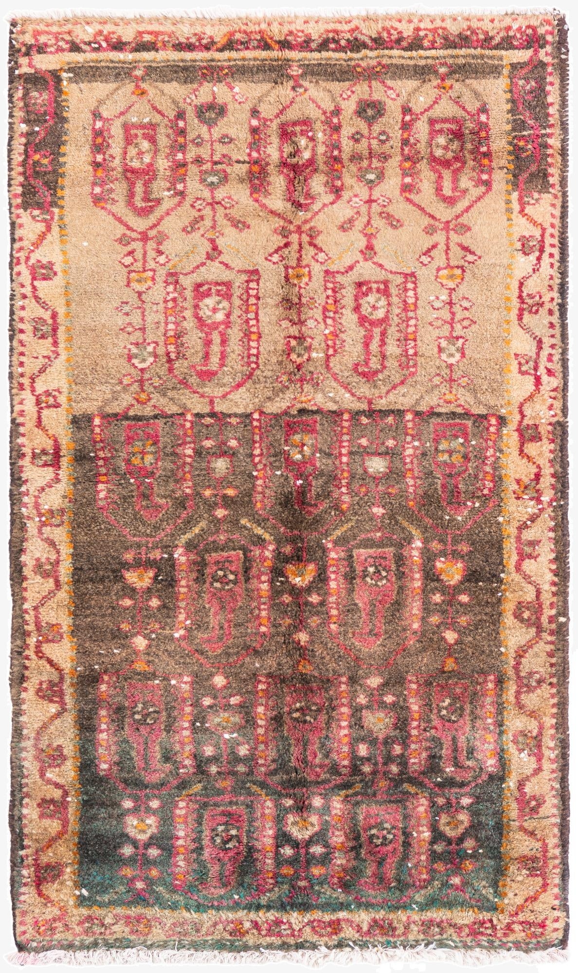  2' 4 x 4' 2  Hand Knotted Ultra Vintage Persian Wool Rug